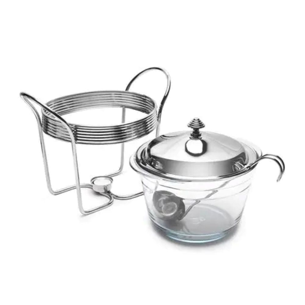 غطاء/سخان/مغرفة حساء دائرية من ريجنت فوليو من الفولاذ المقاوم للصدأ سعة 4 لتر