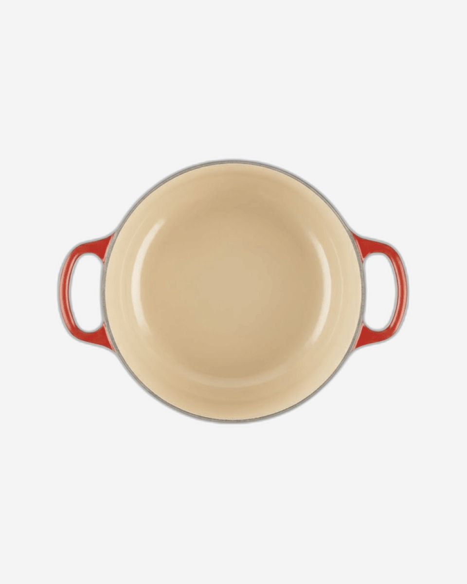 قدر فرن فرنسي دائري من لو كروزيه، 20 سم، لون أحمر كرزي - 21177200602430