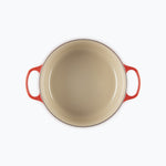 فرن فرنسي دائري من لو كروزيه، مقاس 28 سم، لون أحمر كرزي - 21177280602430