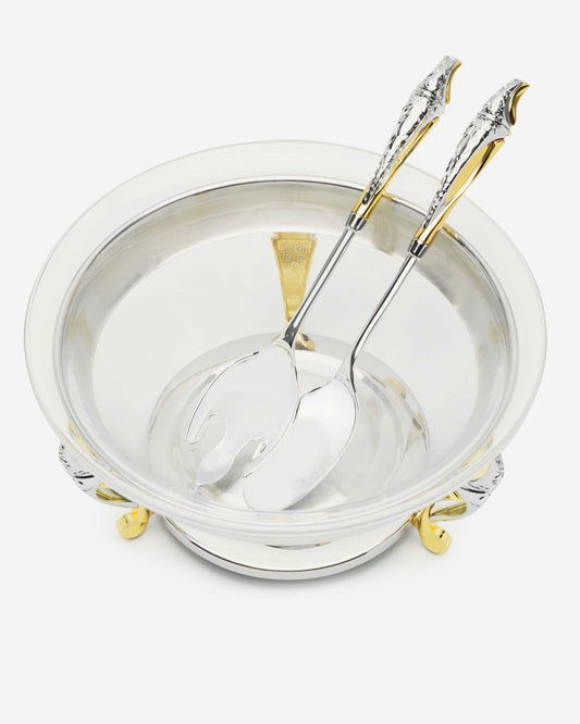 Regent Malaika Ss 30Cm Salad Bowl With Servers