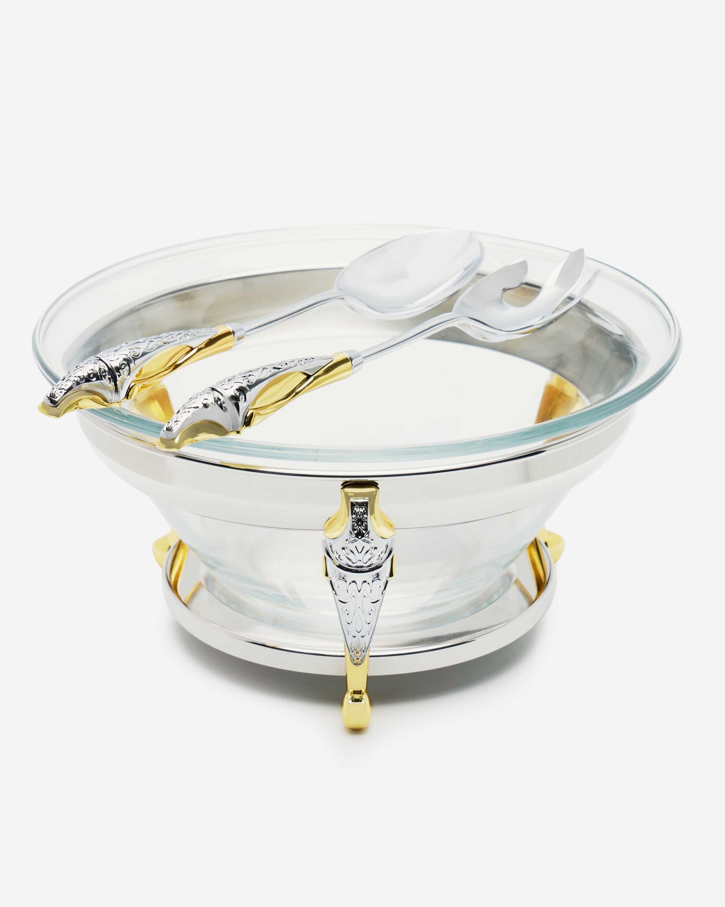 Regent Malaika Ss 30Cm Salad Bowl With Servers