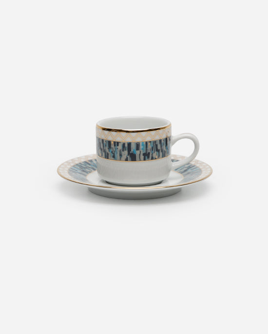 Dankotuwa Maurice Blue/Gold 6+6 Coffee Cup/Saucer 