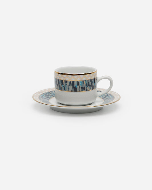 Dankotuwa Maurice Blue/Gold 6+6 Coffee Cup/Saucer 