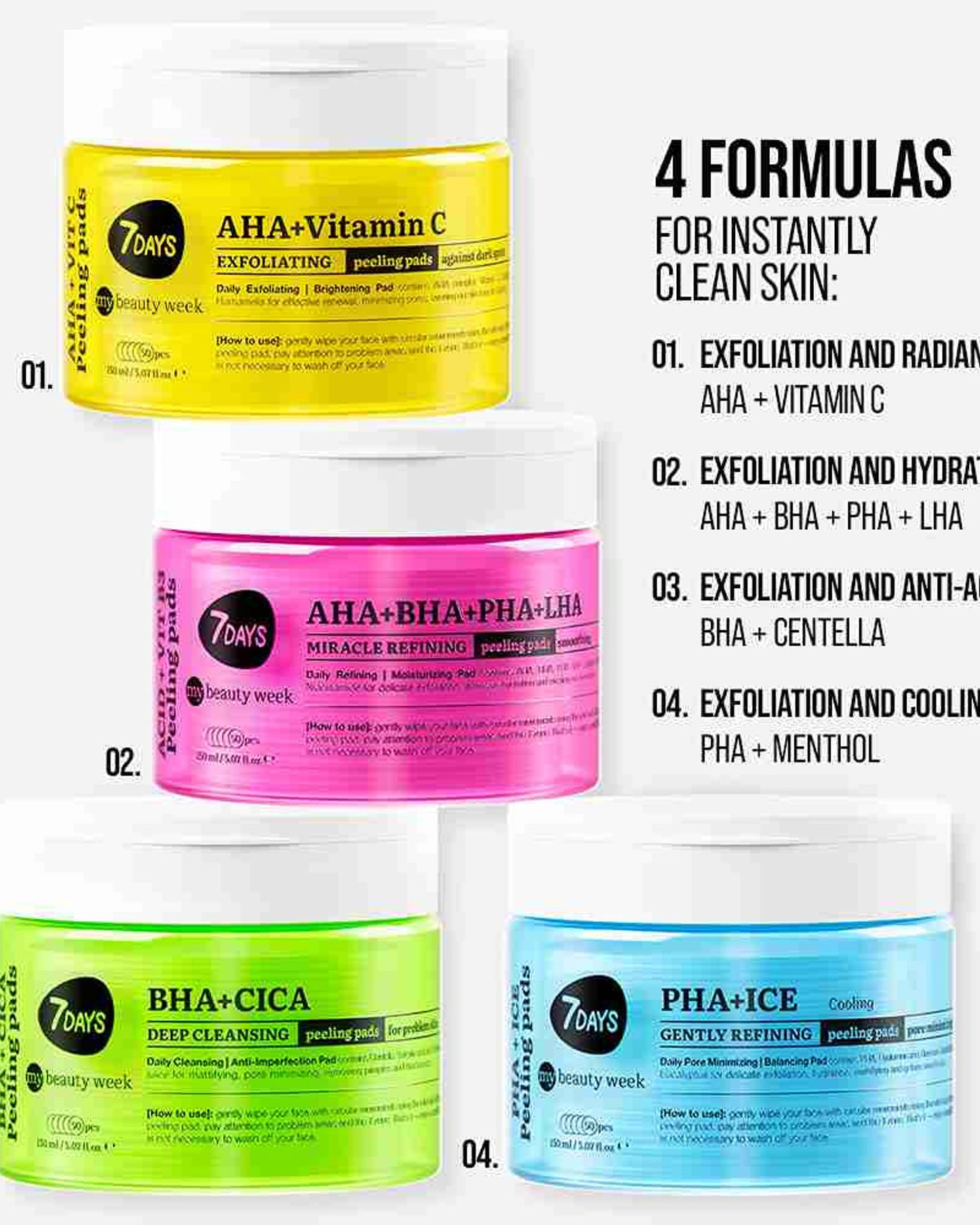 وسادات تقشير البشرة من 7DAYS