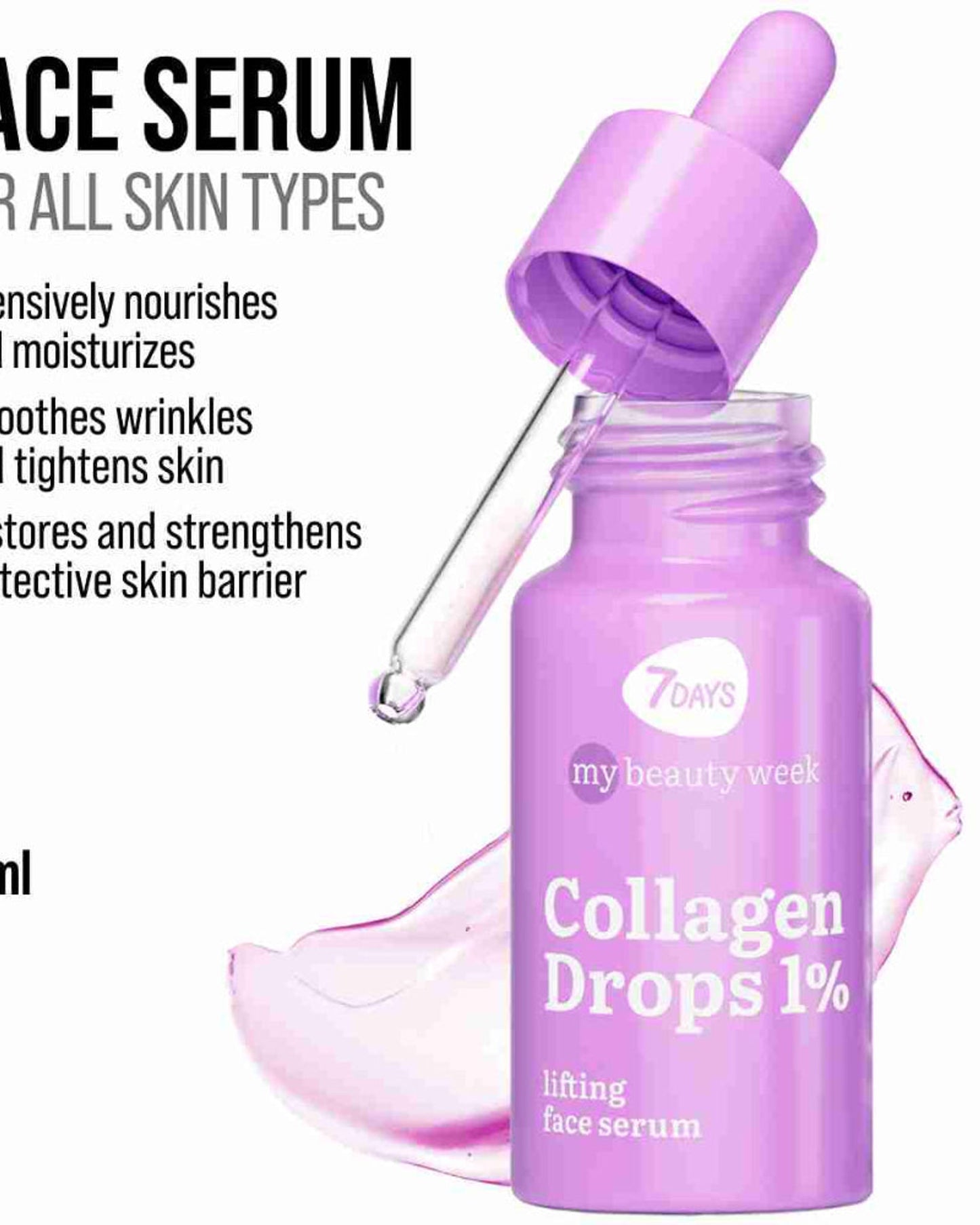 سيروم الكولاجين للوجه 7DAYS بزيت اللوز والجوجوبا 30 مل