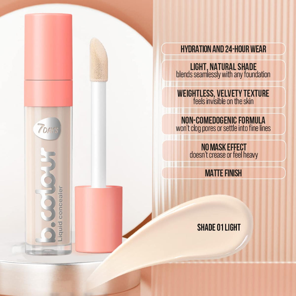 خافي عيوب الوجه والعين 7DAYS B.COLOUR 01 فاتح