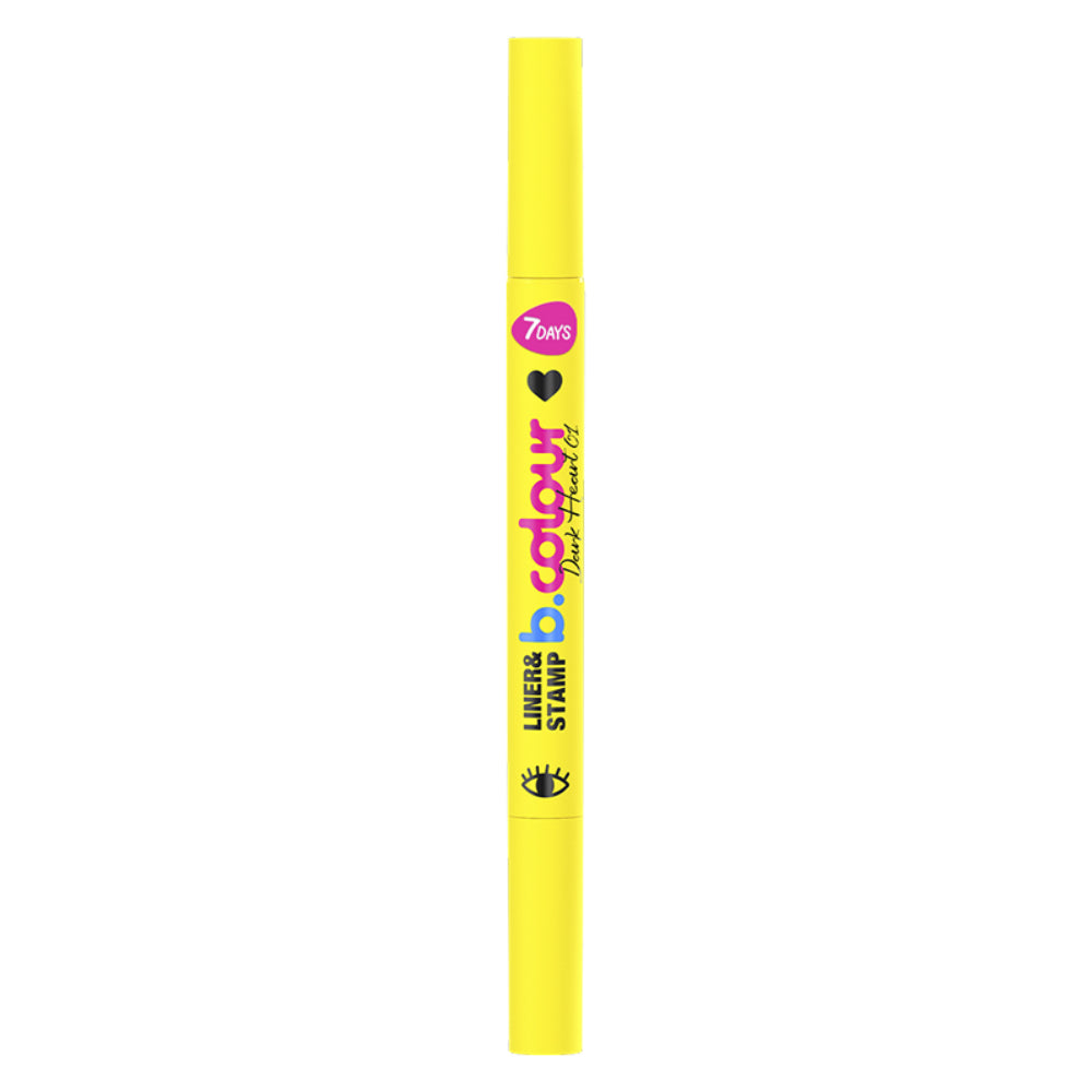 7DAYS CUTE Dual-Ended Eyeliner Pen with Heart Stamp - Waterproof Black Liquid Eyeliner