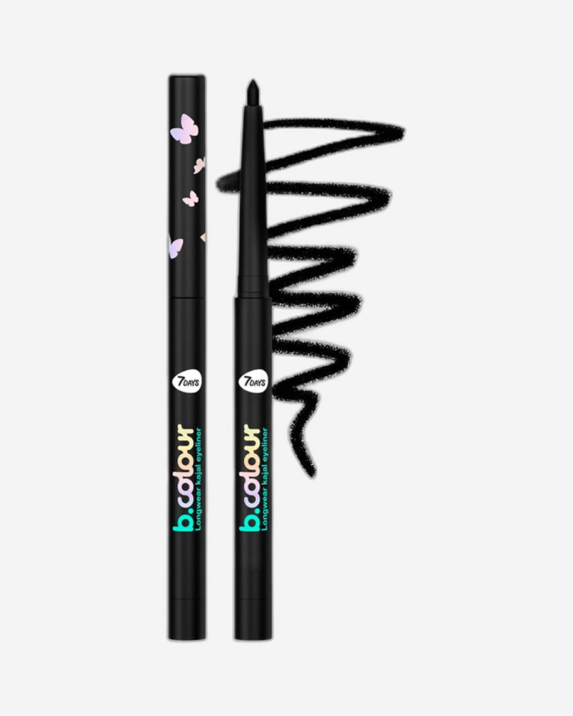 قلم تحديد العيون 7DAYS B.COLOUR 3 في 1 المقاوم للماء - أسود كاجال 07