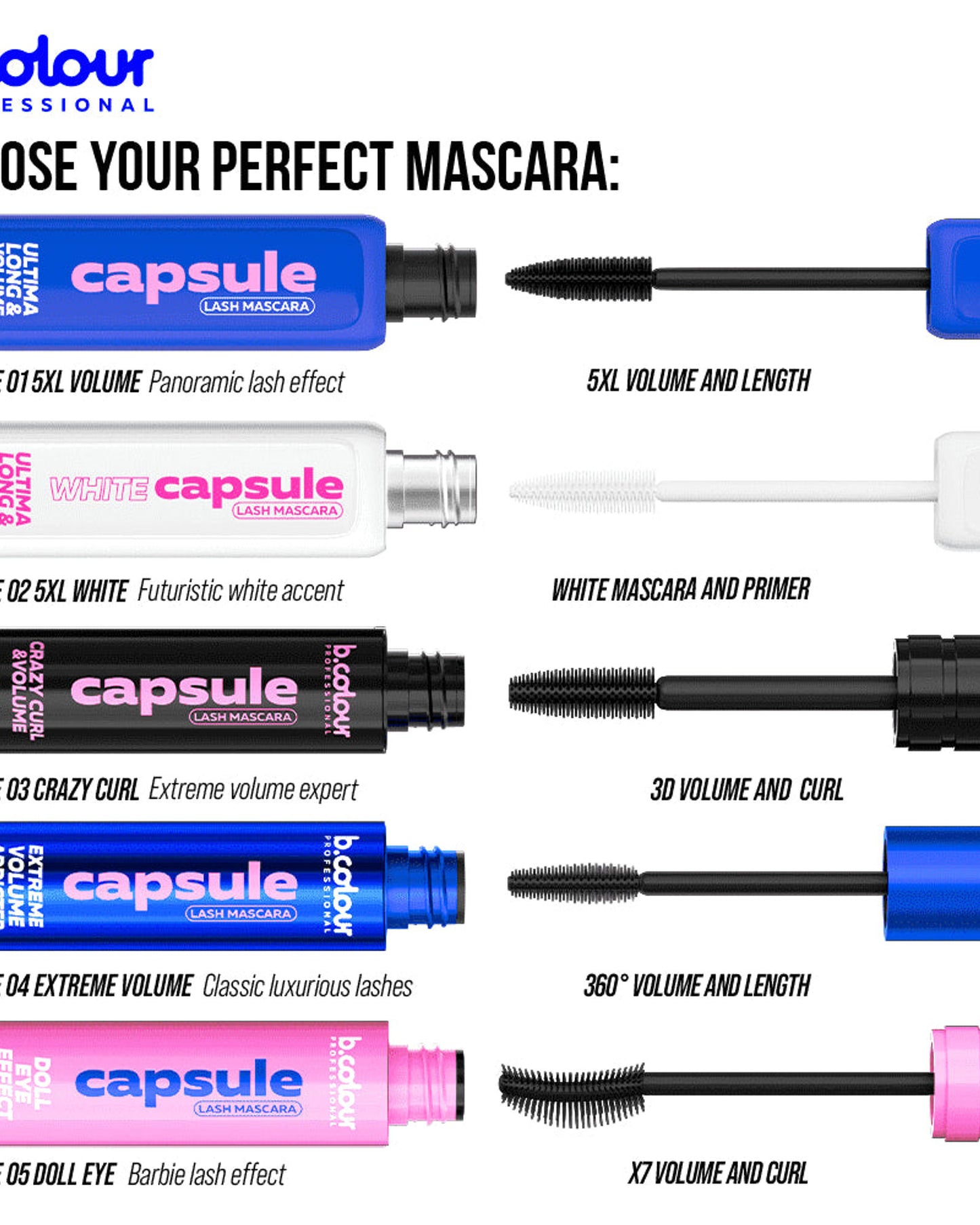 ماسكارا بي.كولور بروفيشنال 5XL فوليوم بلاك