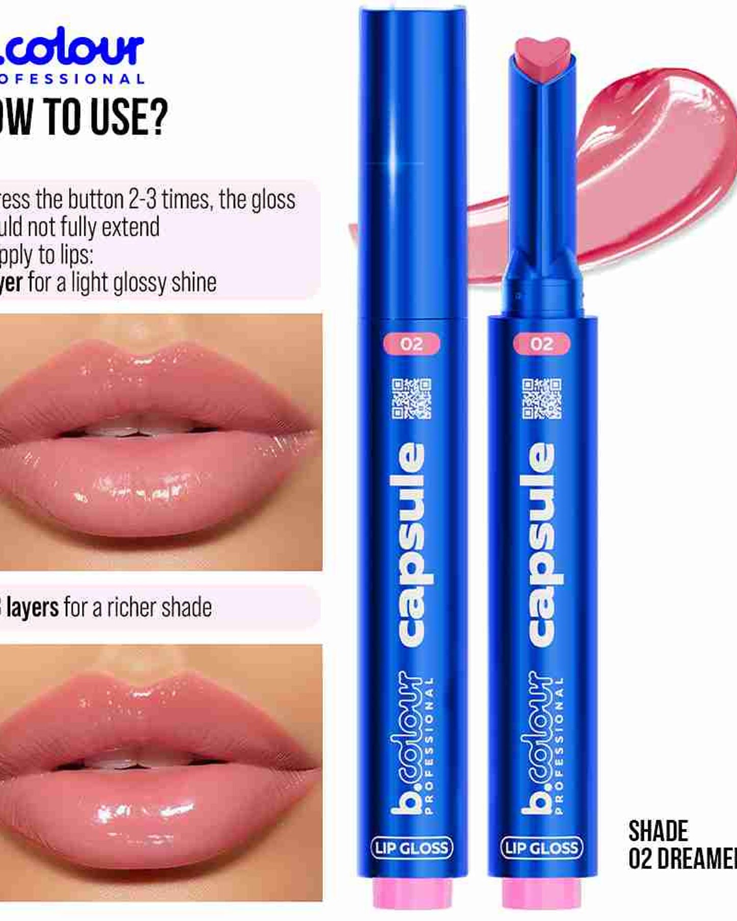 ملمع شفاه بي.كولور بروفيشنال 02 دريمر