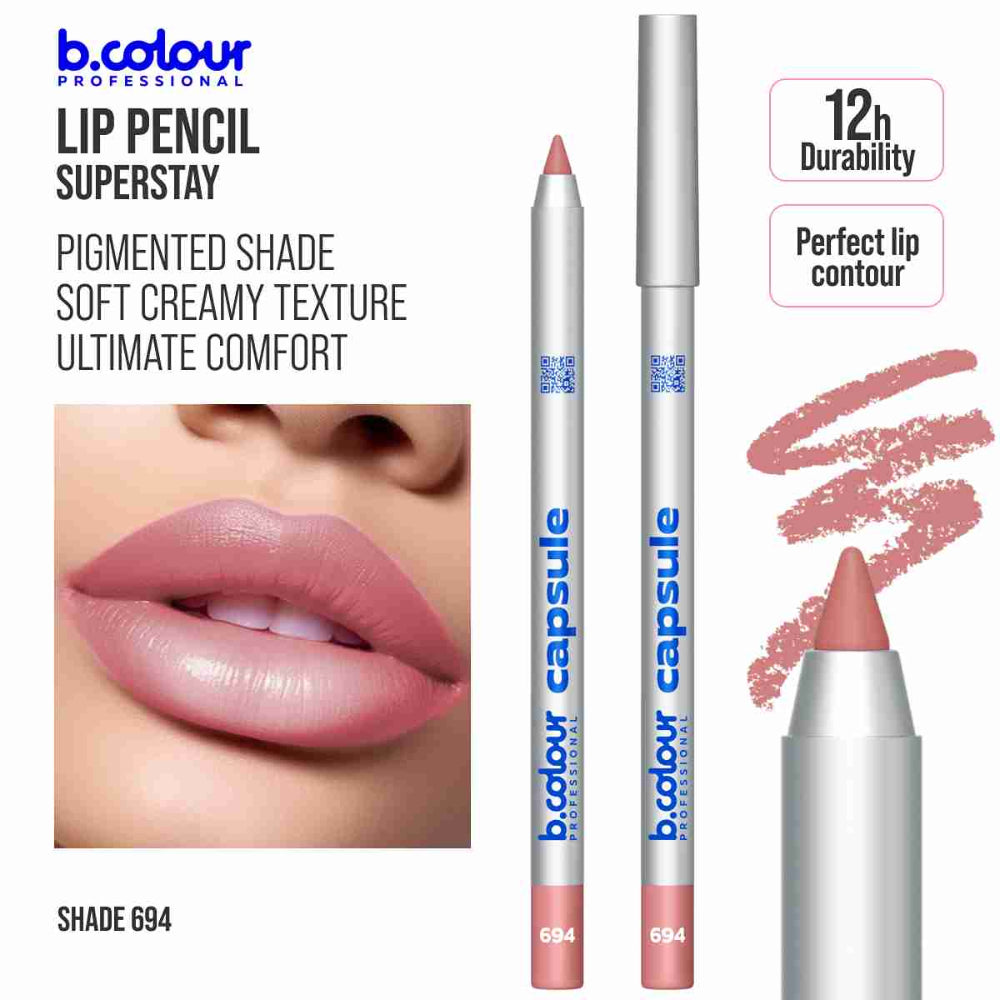 قلم تحديد الشفاه بي. كولور بروفيشنال 694 - قلم تحديد شفاه بلون طبيعي مطفي يدوم طويلاً