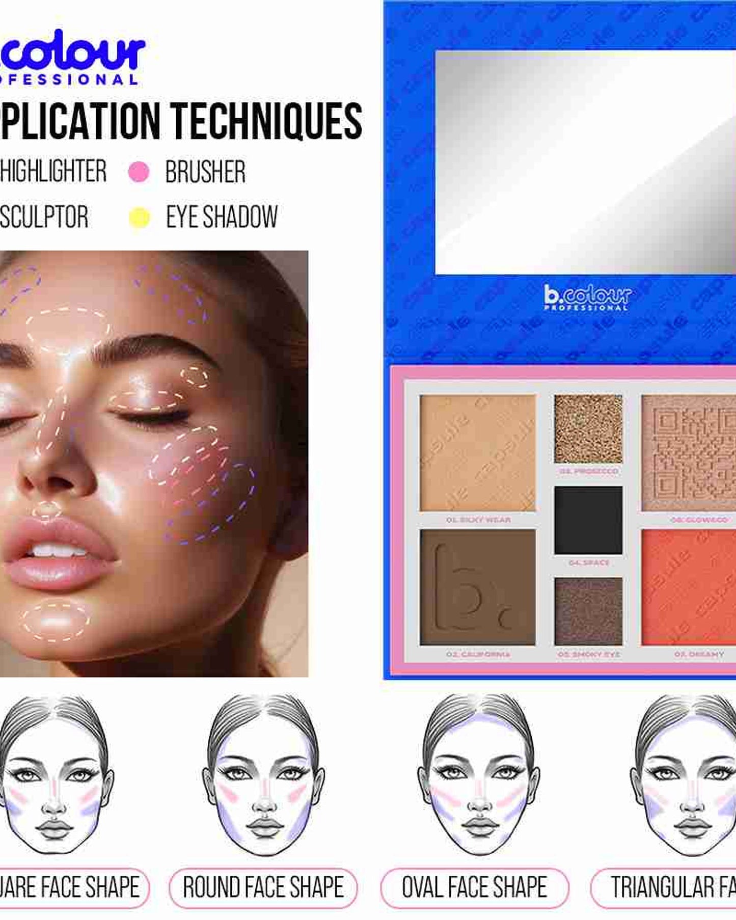 لوحة ألوان الوجه Secret Weapon 7 في 1 من B.COLOUR PROFESSIONAL