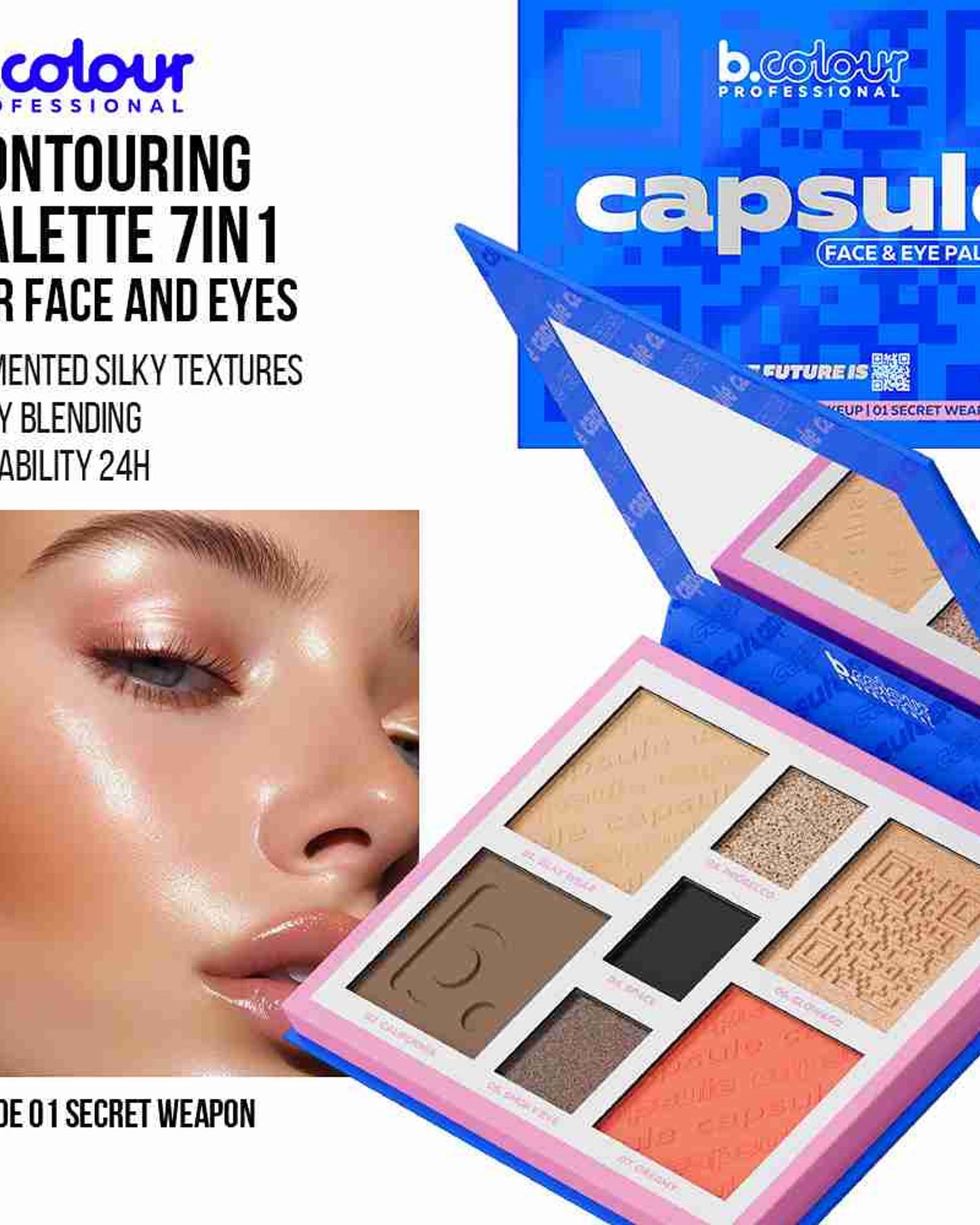 لوحة ألوان الوجه Secret Weapon 7 في 1 من B.COLOUR PROFESSIONAL