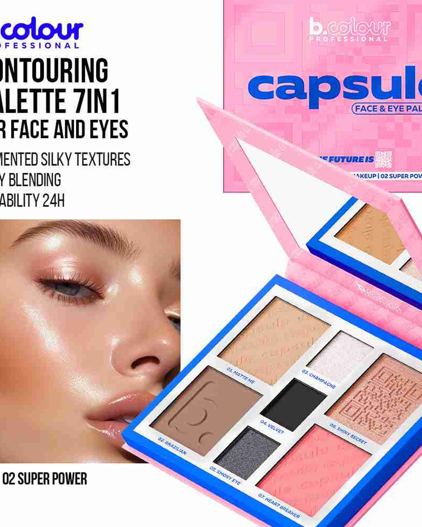 لوحة ألوان الوجه بي. كولور بروفيشنال سوبر باور 7 في 1