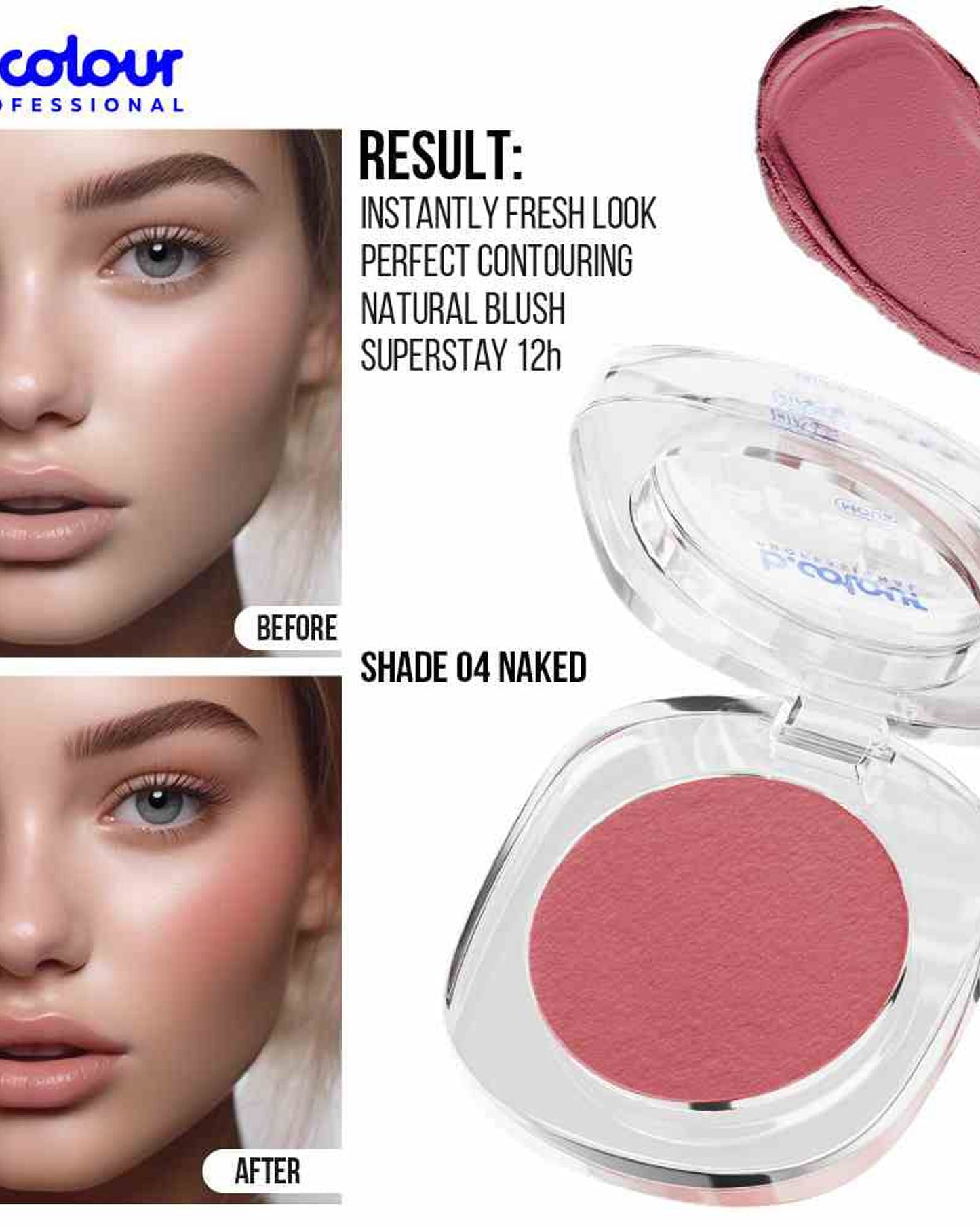 أحمر خدود كريمي احترافي من بي. كولور 04 نيكد