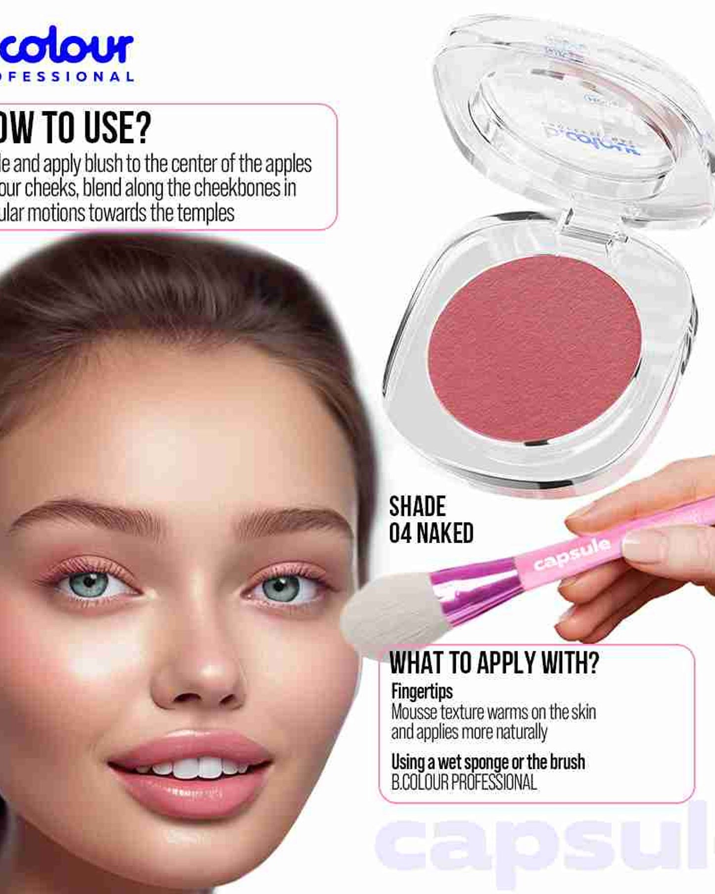 أحمر خدود كريمي احترافي من بي. كولور 04 نيكد