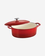 Tramontina Brazil  Series 1000 7 Qt Red Enameled Cast Iron Covered Oval Dutch Oven