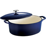 Tramontina Brazil  Series 1000 7 Qt Cobalt Enameled Cast Iron Covered Oval Dutch Oven