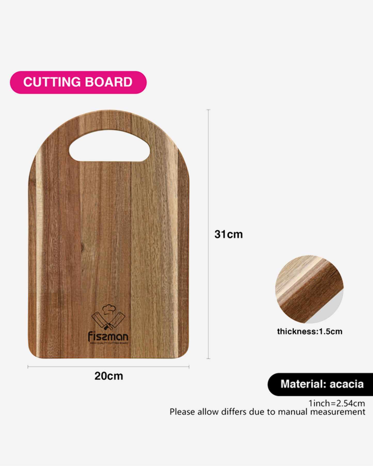 Fissman Acacia Cutting Board 31×20×1.5cm