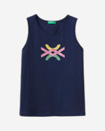 تانك توب مع طباعة شعار لامع