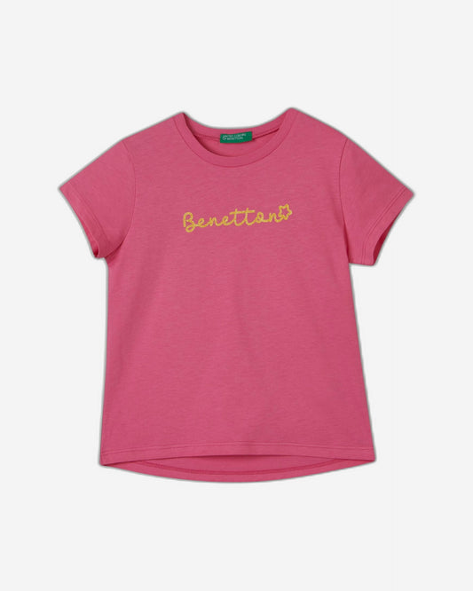 تي شيرت من القطن العضوي مع طباعة الشعار