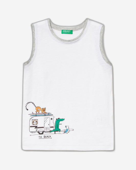 قميص داخلي خفيف الوزن مع طباعة