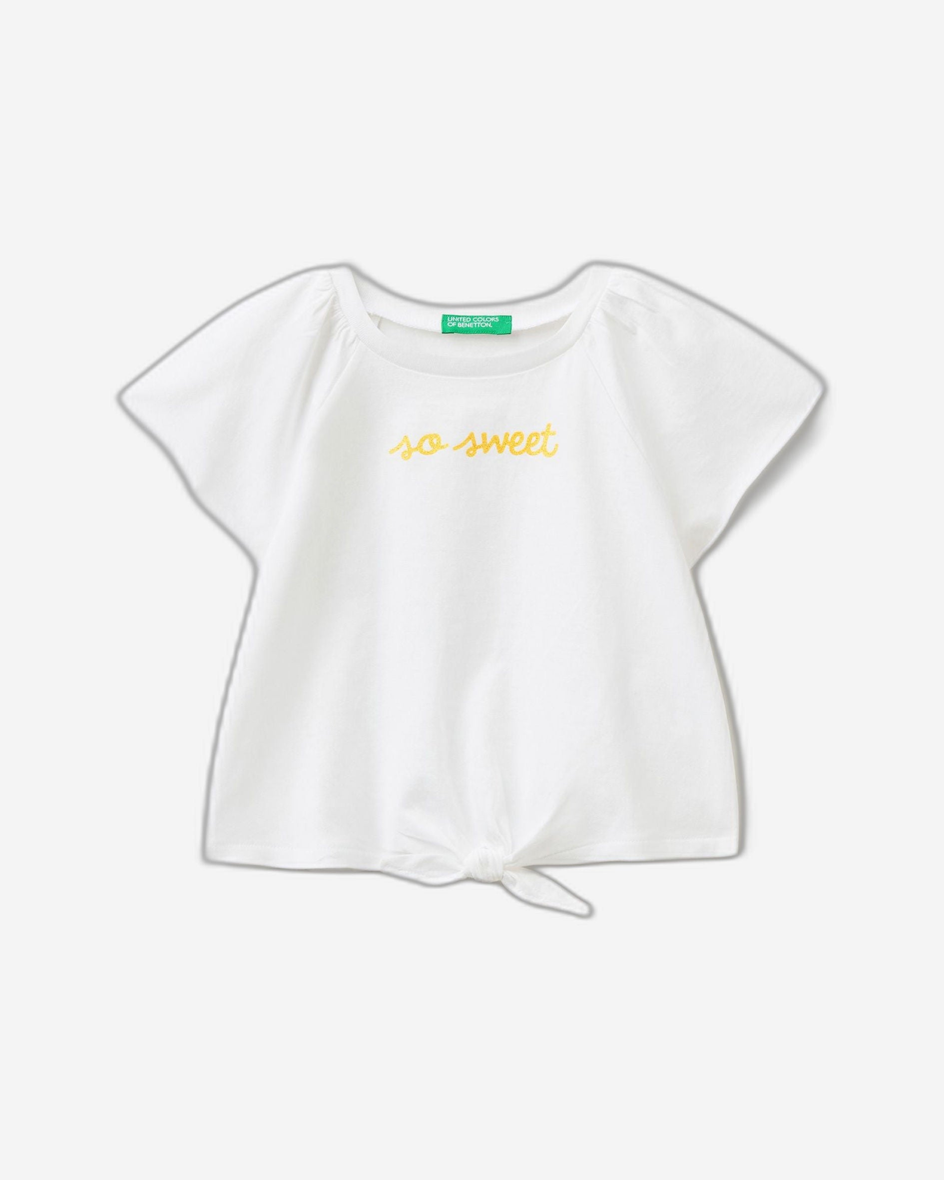 تي شيرت بطبعة لامعة وعقدة