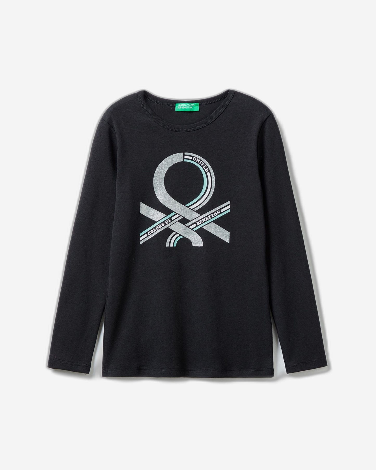 تي شيرت بأكمام طويلة مع طباعة لامعة