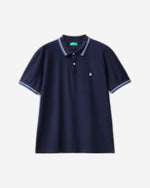 قميص بولو من القطن المطاطي بأكمام قصيرة