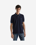 قميص بولو من القطن المطاطي بأكمام قصيرة