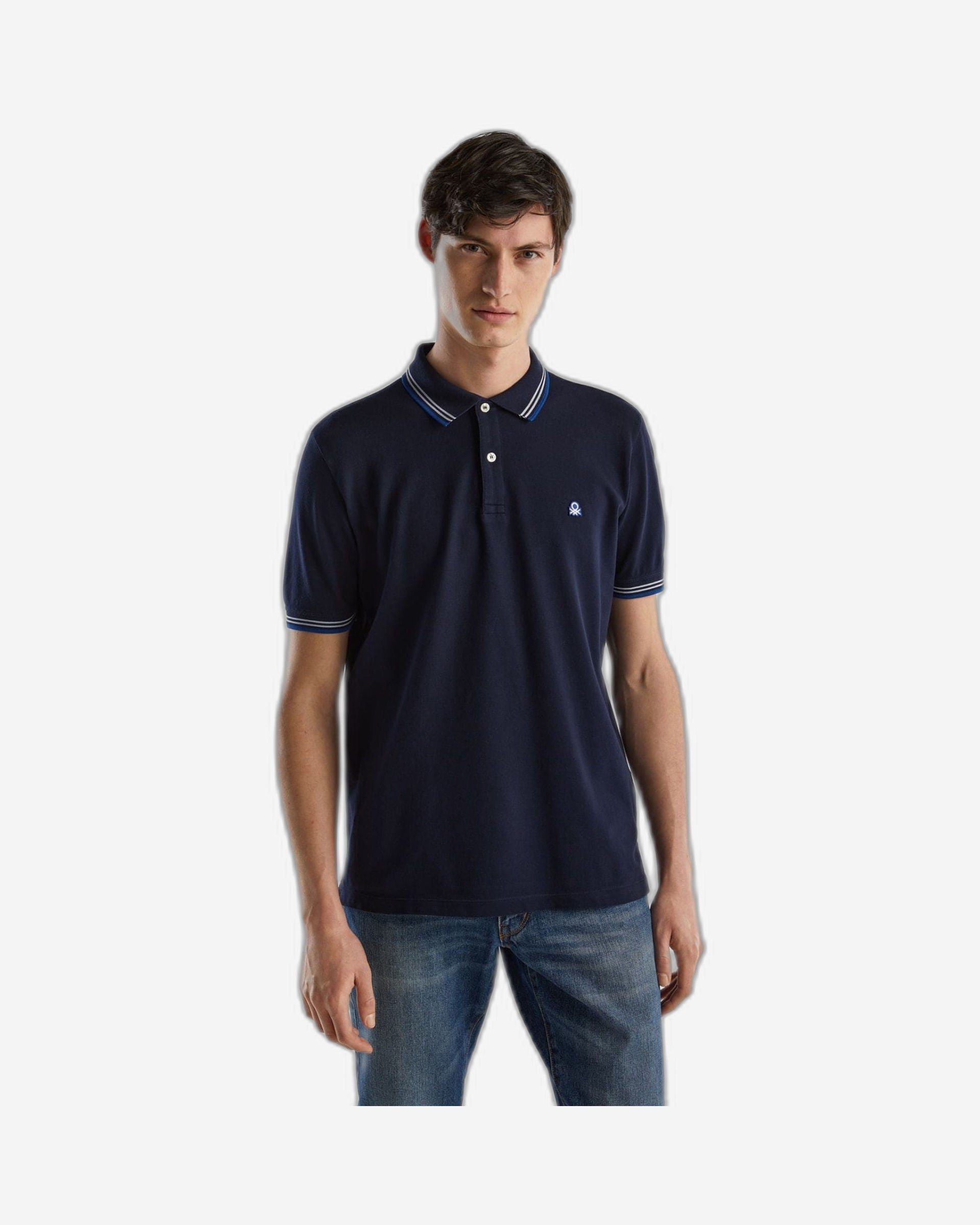 قميص بولو من القطن المطاطي بأكمام قصيرة