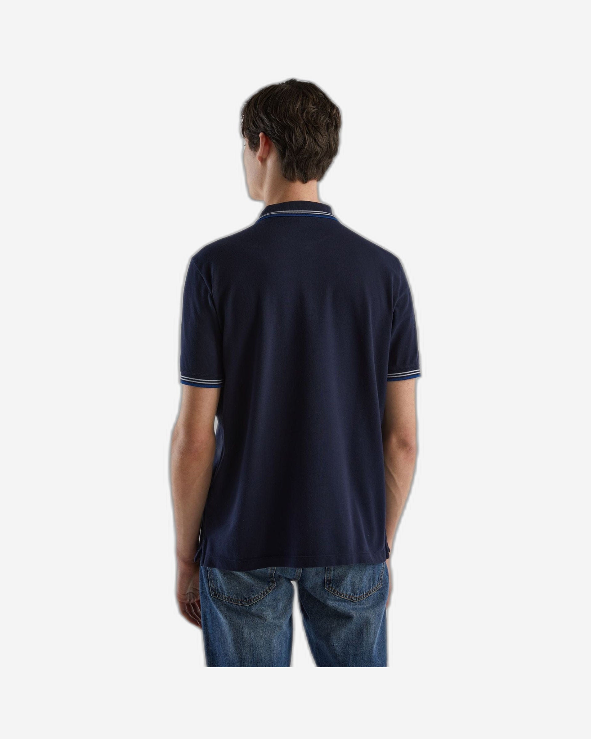 قميص بولو من القطن المطاطي بأكمام قصيرة