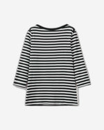 تي شيرت مخطط بأكمام 3/4 من القطن بنسبة 100%