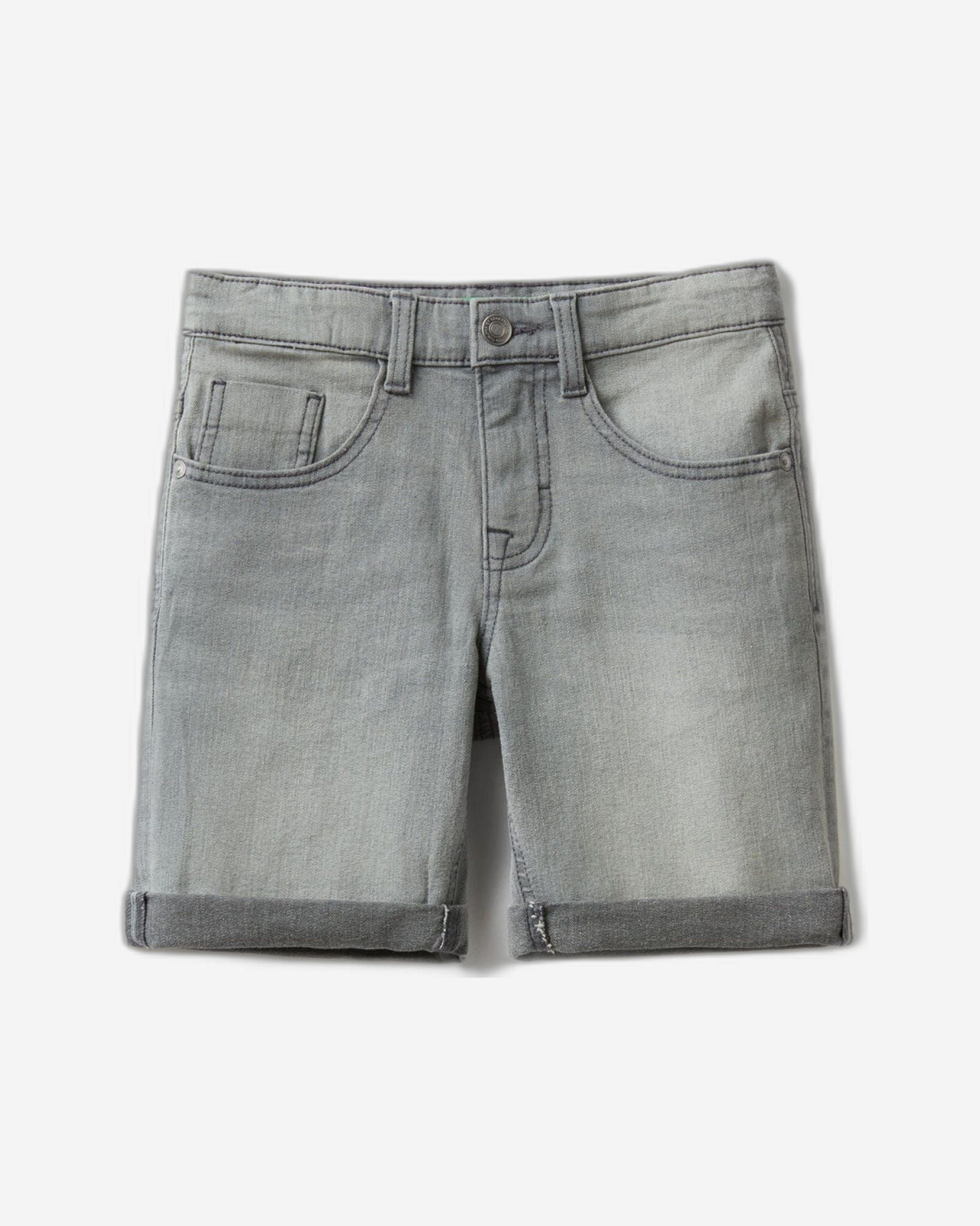 بنطال برمودا ضيق من قماش الدنيم 