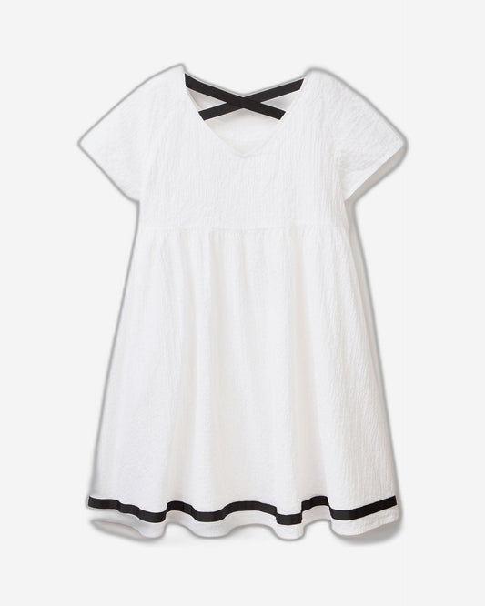 فستان قصير من القطن المرن