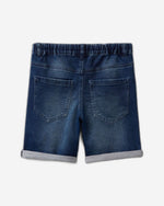 برمودا من قماش الدنيم المرن