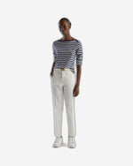 تي شيرت مخطط بأكمام 3/4 من القطن بنسبة 100%