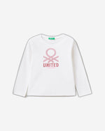 تي شيرت بأكمام طويلة مع طباعة لامعة