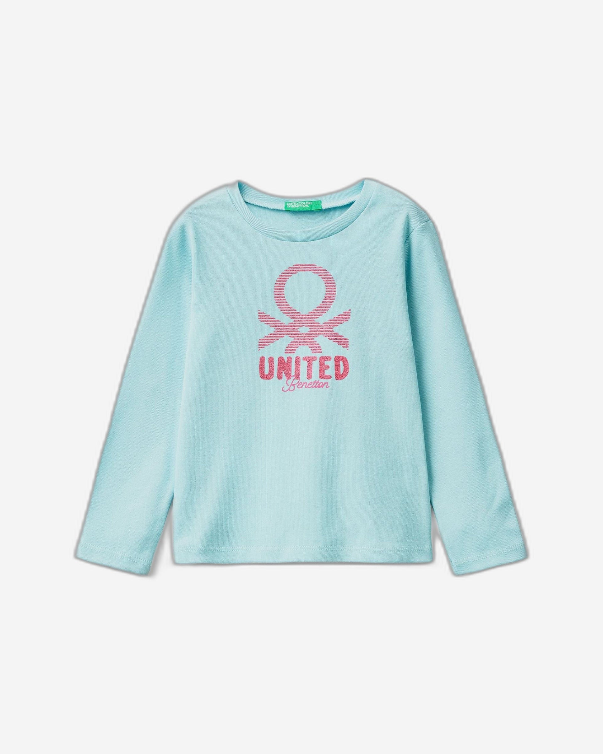 تي شيرت بأكمام طويلة مع طباعة لامعة