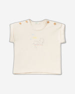 تي شيرت بأكمام قصيرة مع طباعة