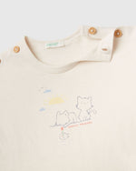 تي شيرت بأكمام قصيرة مع طباعة