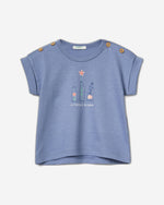 تي شيرت بأكمام قصيرة مع طباعة