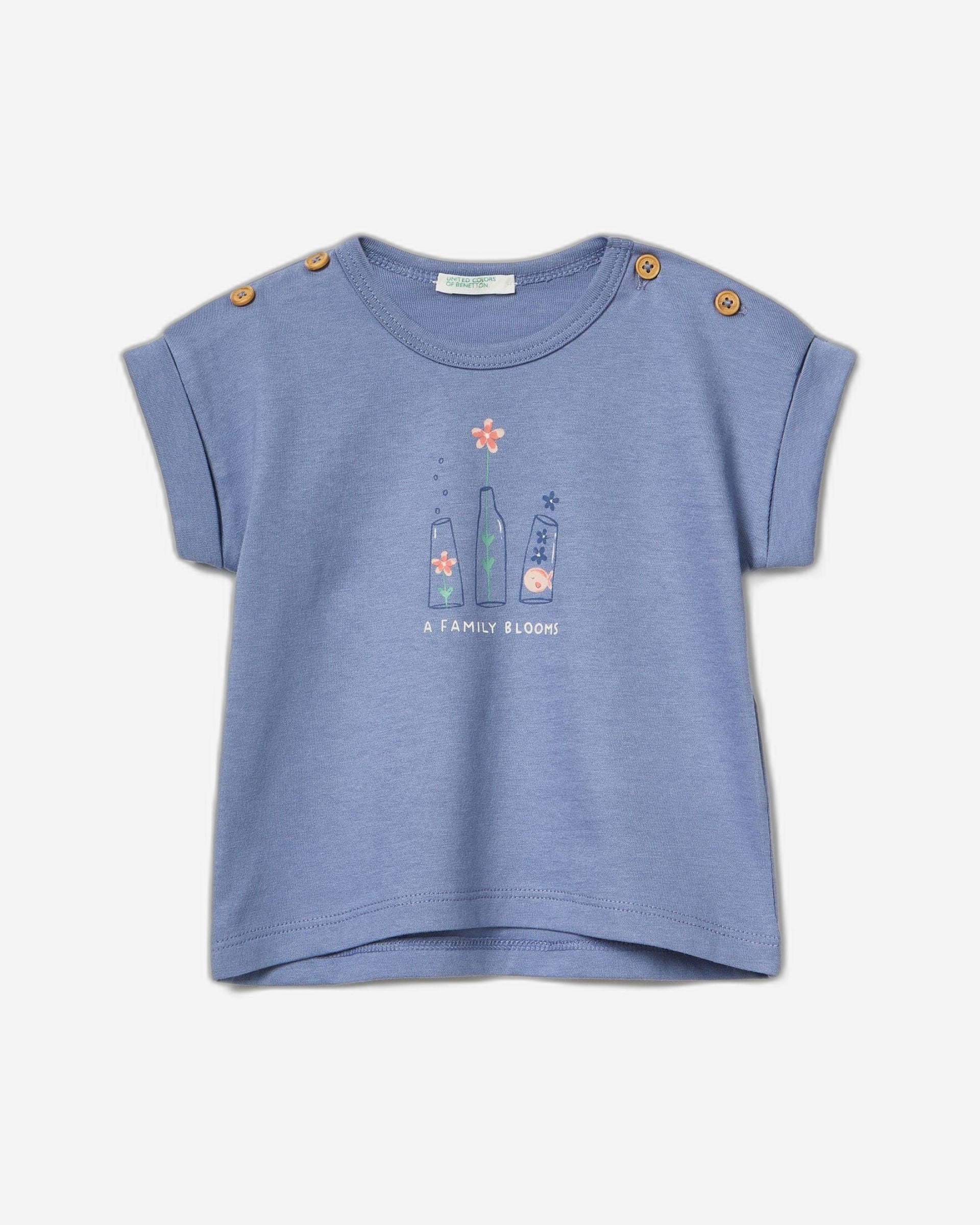 تي شيرت بأكمام قصيرة مع طباعة