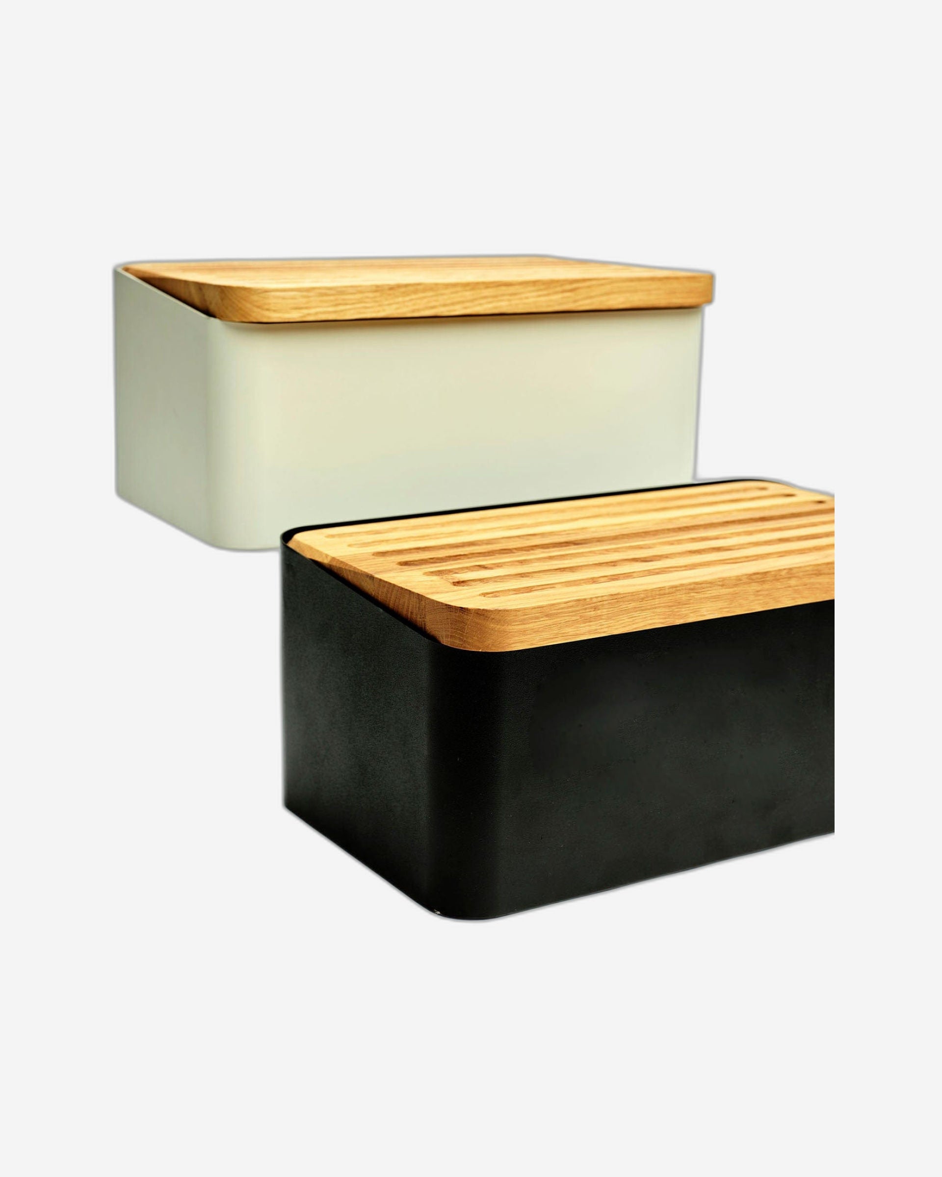 صندوق خبز مقرمش من ليجنوارت، هيكل أسود ولوح خبز قابل للإزالة من خشب البلوط، Bb-80B