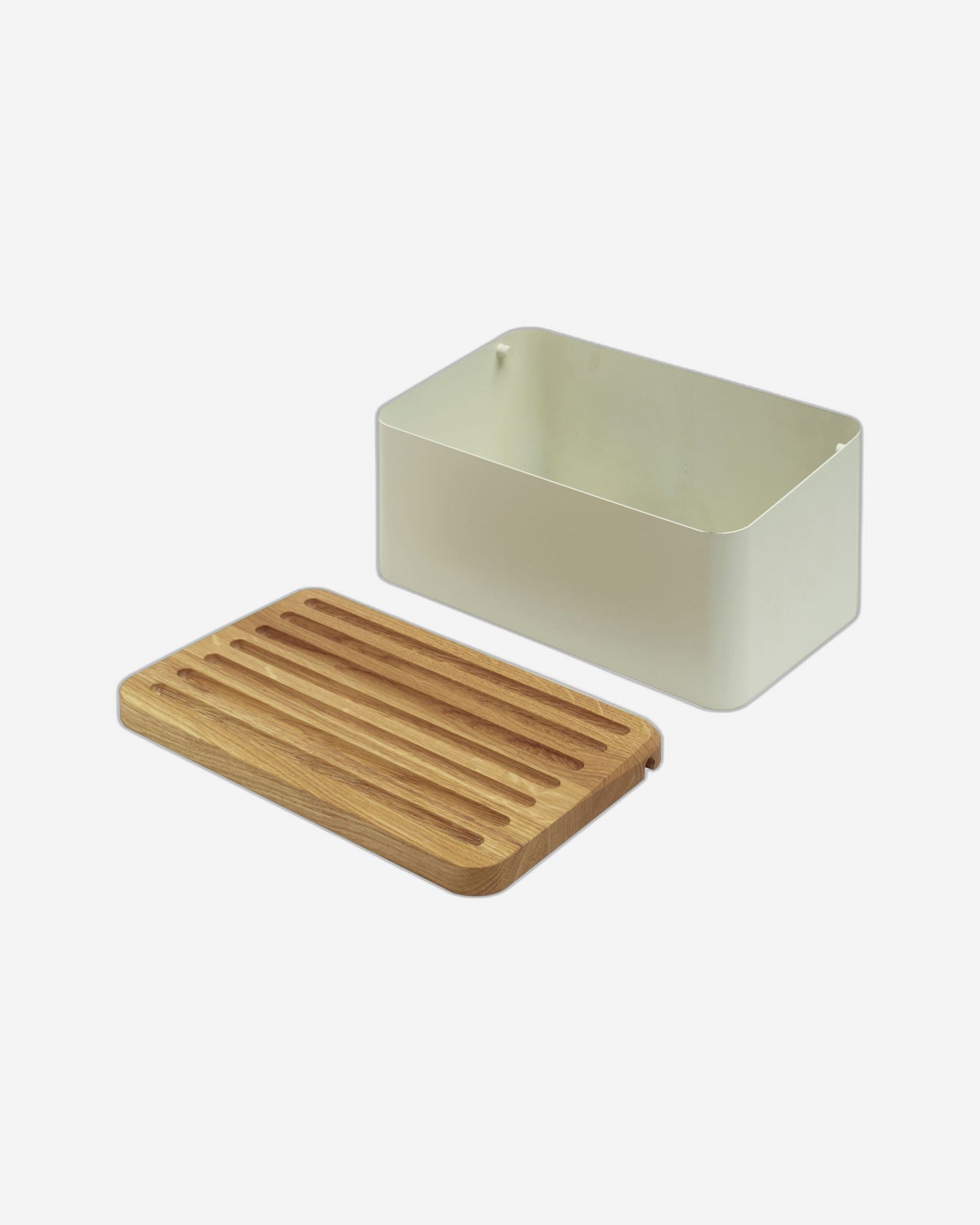 صندوق خبز مقرمش من ليجنوارت، هيكل أبيض ولوح خبز قابل للإزالة من خشب البلوط، BB-80W