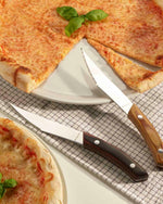 مجموعة سكاكين بيتزا نابولي من ليجنوارت، مكونة من 4 قطع، بمقبض داكن من الفولاذ المقاوم للصدأ، عبوة من 10 قطع