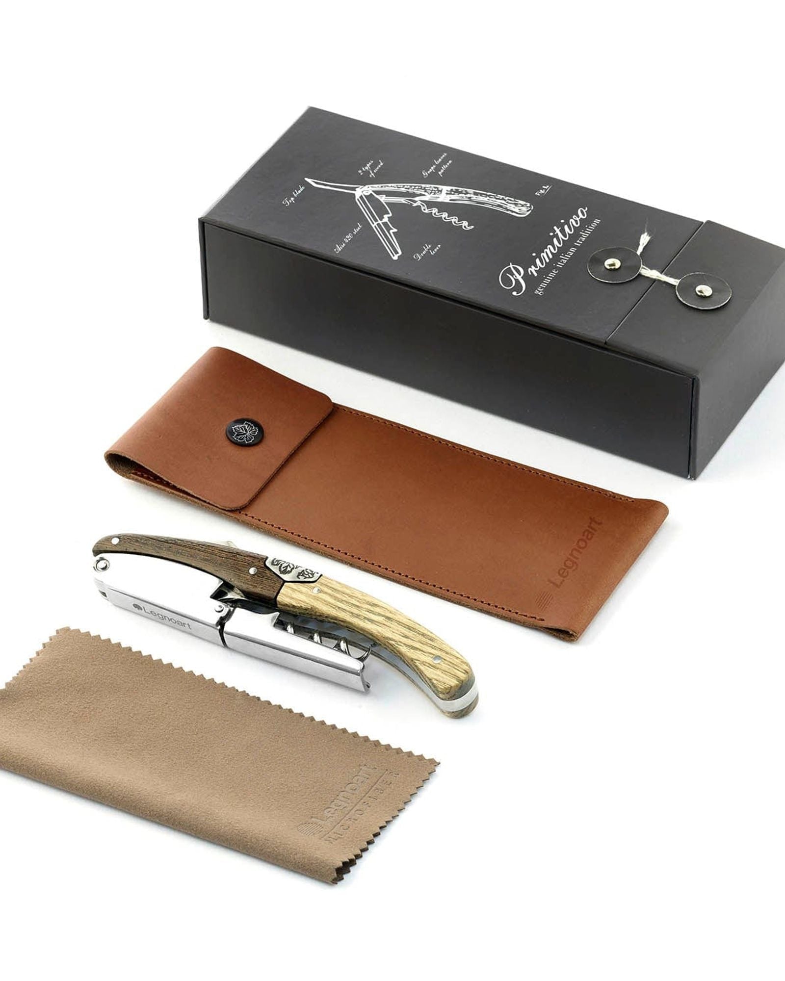 مفتاح فلين ليجنوارت بريميتيفو سوميلير مصنوع من خشب البلوط الصلب ومقبض وينغي Wf-3Bc