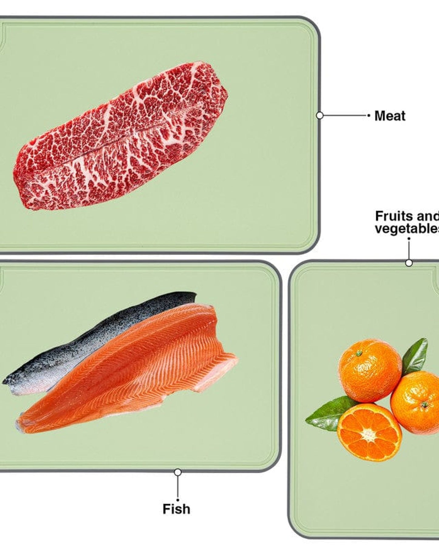 ألواح تقطيع فيسمان / تي بي آر، 3 قطع، أخضر