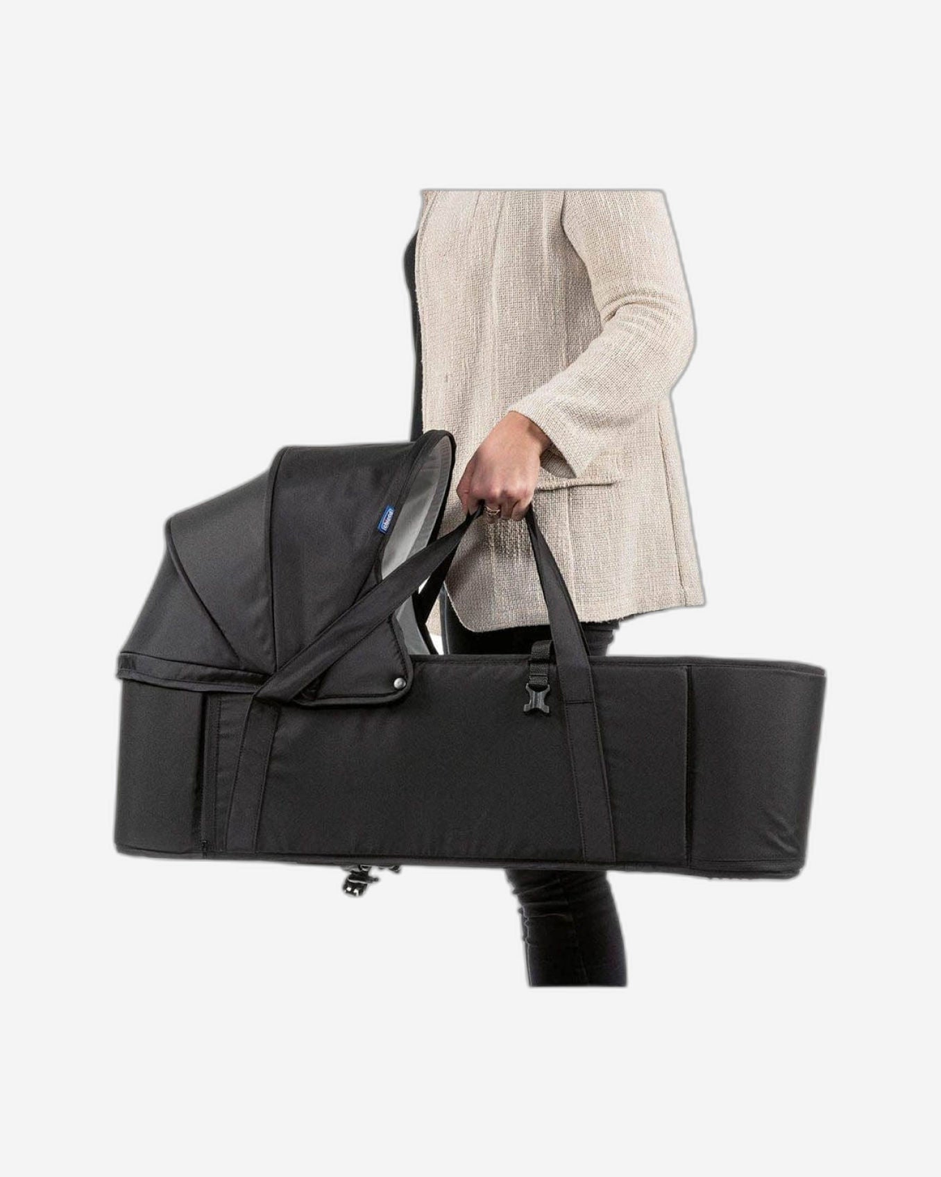 سرير أطفال محمول ناعم من تشيكو لعربة الأطفال مينيمو وجودي، أسود فاحم