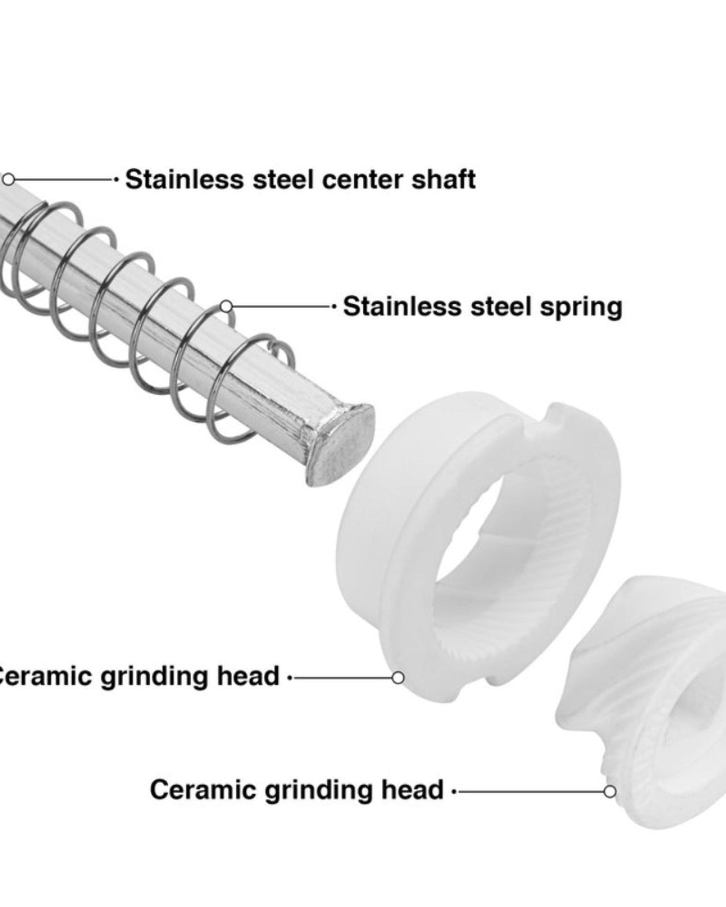 مطحنة ملح وفلفل يدوية من فيسمان، 16.5 سم، مطحنة سيراميك بنية فاتحة، مطحنة توابل قابلة للتعديل لحبوب الفلفل والملح والتوابل الجافة